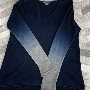 Vince Navy sweater with dip-dyed sleeves. Size S.
